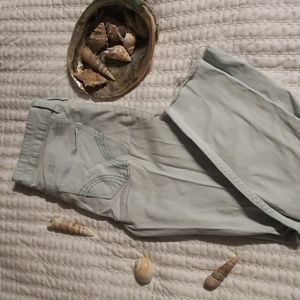 Light mint/teal crop jeans